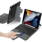 Leaf Shop iPad 9. Nesil Klavye Kılıfı 10,2 Inç (10,2 Inç) Ped Ile, Çıkarılabilir Destek Standı, Kalem Tutucu, Sürgülü Kamera Kapağı iPad 7./8./9. Nesil ile Uyumlu Klavye (Siyah)