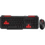 Leaf Shop KM-6825 Siyah USB Kırmızı Tuşlu Türkçe Multimedia Klavye + Mouse Set