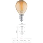 Leaf Shop LED Filament Ampul 4 Watt E14 Duy Sarı Işık Dekoratif Vintage Aydınlatma (1, G45 Amber Cam)
