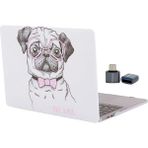 Leaf Shop Macbook Air M1 Kılıf 13 Inç Uyumlu Sert Kapak Koruyucu Lazer Baskı Hayvan Dostları Touchıd M1 Air A2337 A2179 A1932 Pembe