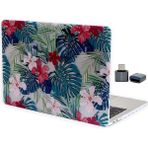Leaf Shop MacBook Air M1 Kılıfı 13 Inç A2337 A2179 A1932 Uyumlu Sert Kapak Hard Case Koruyucu Kılıf MacBook Air 13 Inç Kılıfı Çizilme ve Darbe Koruyucu Uv Baskılı Tropikal Çiçek Yaprak Desenli Yeşil