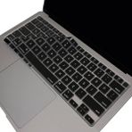Leaf Shop MacBook Klavye Koruyucu M1 Kılıf Silikon Film Us Ingilizce Amerikan-Return-Enter-Için Türkçe Q Baskı Air M1 13INÇ A2337,A2179 Touch Id Uyumlu, Ultra Ince Yıkanabilir Siyah - Altın