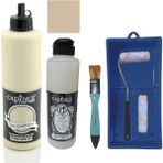 Leaf Shop Mobilya Boyası-Cadence Multisurface H-006 Dantel 500ML Ultimate Vernik Mat 250ML Saten Rulo Set Dantel Tek Ebat