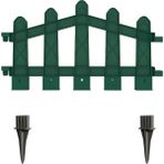 Leaf Shop Plastik Bahçe ve Peyzaj Çiti 8 Adet Çit (Y: 32 Cm/g: 4.4 M) Toprak Ayaklı (Yeşil)