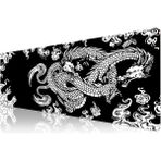 Leaf Shop Pro - 10 Farklı Model Dikişli Kenar 90X40 cm Oyuncu Gaming Mouse Pad (Dragon Knot, 90X40 Cm) - Altın