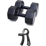 Leaf Shop Ps Spor 6 kg Dambıl x 2 Adet = 12 kg + Sayaçlı Ayarlanabilir El Yayı Siyah