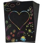 Leaf Shop Sihirli Gökkuşağı Kazıma Kağıdı A4 5 Yaprak 1 Paket 20X30 cm Siyah Sihirli Kağıt Rainbow Paper