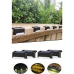 Leaf Shop Solar Güneş Enerjili Köşebent Merdiven Veranda Bahçe LED Lamba 4lü Dekor Bahçe Aydınlatma 1430