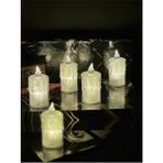 Leaf Shop Titreyen Alevli Kristal Erimiş LED Mum 5'li Hareket Alevli Eriyen Yapay Mum Pilli LED