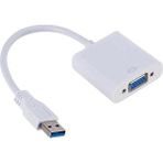 Leaf Shop USB 3.0 To VGA Adaptör - 20 cm Beyaz (Usb 3.0 ve USB 2.0 Destekler) - AL2619