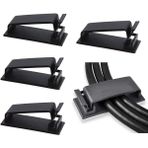 Leaf Shop Yapışkanlı Kablo Yönetim Klipsleri, Kablo Düzenleyiciler Tel Klipler Tv Pc Için Kablo Tutucu Dizüstü,ofis Masası Güçlü Yapışkan Serit (Siyah Kablo Organizer 8 Adet)