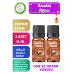 LeafFlora AromaHome Sandal Ağacı - Esansiyel Uçucu Yağ - Aromatik Oda ve Ortam Kokusu 2 adet x 10 ML