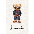 Leandro: Cahier personnalisé avec prénom Leandro | Cadeau d'anniversaire pour enfant, garçon, homme, copain ... | Nounours | 110 pages lignée, Petit Format 6x9 pouces (15,24 x 22,86 cm)