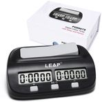 LEAP Satranç saati dijital satranç zamanlayıcı, profesyonel masa oyunları için, alarm fonksiyonlu zamanlayıcı, siyah (resmi mağaza)