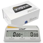 LEAP Satranç Saati Programı Güncellenmiş Dijital Zamanlayıcı, Oyun ve Satranç Zamanlayıcısı için, Bonus ve Gecikmeli Geri Sayım Alarmı Süt Beyazı