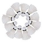 Leapiture Beyaz Badminton Topu 12 Paket Badminton Raketle Kaz Tüyü Badminton Badminton Birdies Tüy Raketle Kapalı Açık Alan için Büyük Stabilite