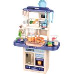 Learning Fun 69 Parça Buharlı Işıklı Sesli Lavabolu Oyuncak Mini Mutfak Seti Noodle Yapıcı Mavi - 01-Mavi