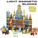 Learning Fun Işıklı Manyetik Oyuncak Manyetik Blok Seti Stem Oyuncak 147 Parça Light Diamond Magic Magnetic Blocks