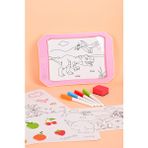 Learning Fun Learning Fun Sesli LED Işıklı Neon Renkli Silinebilir Eğitici Tablet Kalem ve Silgi Hediyeli - Pembe