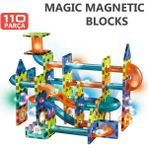 Learning Fun Manyetik Oyuncak Manyetik Blok Seti Stem Oyuncak 110 Parça - Işıklı Marble Run Set Magic Magnetic Blocks