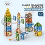 Learning Fun Manyetik Oyuncak Manyetik Blok Seti Stem Oyuncak 128 Parça - Diamond Marble Run Set Magic Magnetic Blocks