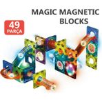 Learning Fun Manyetik Oyuncak Manyetik Blok Seti Stem Oyuncak 49 Parça - Işıklı Marble Run Set Magic Magnetic Blocks