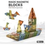 Learning Fun Manyetik Oyuncak Manyetik Blok Seti Stem Oyuncak 78 Parça Diamond Magic Magnetic Blocks