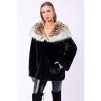 Leather Club Siyah Naturel Kürk Kaban