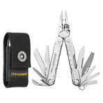 LEATHERMAN, Rebar çoklu alet seti, birinci sınıf değiştirilebilir tel kesicili ve testereli, paslanmaz çelik, naylon kılıflı