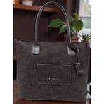 Leauder Women Kadın Süet Görünümlü Shopper Omuz Çantası Geniş Hacimli Şık Günlük Çanta - Kahverengi