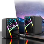 Leaven Dark Alien S-511 Led Işıklı RGB 1+1 Hoparlör Laptop- PC Uyumlu 6 Watt Çıkış