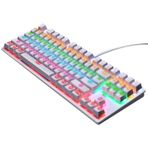 Leaven K550 87 Tuşlu Yeşil Switch Kablolu RGB Mekanik Beyaz Renk Oyuncu Klavye