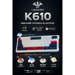Leaven K610 Kablolu Mekanik Oyuncu Klavyesi-Red Switch Hot Swap Rgb-61 Tuş Switch ve Tuş Sökücü Hediyeli - Mavi