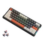 Leaven K610 Mini Kablolu Mekanik Rgb Işıklı Klavye 61 Tuşlu Kırmızı Switch Kompak ve Şık Tasarım Ingilizce Q Klavye 10CM x 29CM - Beyaz - Kahve