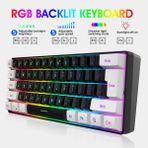 Leaven K620 Rgb 61 Tuş Mavi Switch Kablolu Tam Mekanik Klavye - Beyaz - Siyah - Red switch