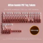 Leaven Mekanik Klavye Keycaps Seti- 130 Tuş Pbt Çift Baskılı-Alttan Baskılı Gradyen Renkli - Kahverengi