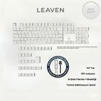 Leaven Mekanik Klavye Tuş Takımı-Pbt Çift Baskı Keycap Seti- Çizgi Desenli 137 Tuş -Beyaz