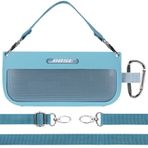 Lebakort Silikon kılıf, taşıma çantası, Bose SoundLink Flex Bluetooth Speaker için, omuz askısı, el kemeri ve karabinalı (mavi)