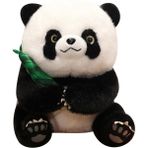 Lebeigo 20 cm Sevimli Bambu Ateşi Panda Bebek Büyük Panda Bebek Yastık Peluş Oyuncak (Yurt Dışından) - Siyah - Beyaz - Gri Melanj