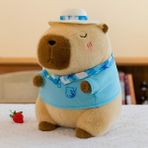 Lebeigo Capibara Yüzme Simidi Mayo Plaj Kıyafeti Capibala Peluş Oyuncak Bebek 30 cm (Yurt Dışından) - Yeşil - Lacivert - Beyaz - Lacivert