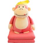 Lebeigo Peluş Oyuncak Maymun Bebek Karikatür Klima Yorgan 2'si 1 Arada Yastık Battaniye Çocuk Hediyesi (Yurt Dışından) - Pembe - Lacivert - Sarı