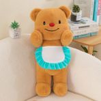 Lebeigo Tereyağı Ayı Bebek Teddy Bear Doll Peluş Oyuncak Bez Bebek 50CM (Yurt Dışından) - Kahverengi - Beyaz