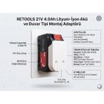 Lebowski 3D 3D Baskı Duvar Tipi Akü Tutucu / Batarya Tutucu / Duvara Sabitleme Aparatı / Bosch - Milwaukee - Dewalt - Makita - Einhell - Würth - Hilti - Retools - Cat Dx 18V Uyumlu (Pla) 3 Adet