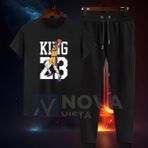 Lebron James Lakers Efsane Forma Basketbol Kadın Erkek T-Shirt Basic Tişört Eşofman Takımı - 2XL - Siyah
