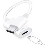 LecLooc USB C - Lightning Kulaklık Ses Adaptörü iPhone 16 15 Pro Max için, Tip C Erkek - Kadın Yıldırım Kulaklık Dönüştürücü Dongle iPad Pro Air Mini MacBook için (Şarj Veri Aktarımı Desteklenmez)