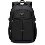 Lecoo BG02 17 inç Laptop Bölmeli Çok Fonksiyonlu 3 Katmanlı Suya Dayanıklı Sırt Çantası - Koyu Siyah