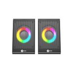 Lecoo DS100 Kablolu 1+1 6W RGB Aydınlatmalı Stereo Soundbar Masaüstü Hoparlör Siyah