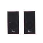 Lecoo DS105 Kablolu 1+1 USB + 3.5mm Jack Girişli 5W Gelişmiş Net Ses Teknolojisi ve Tak Çalıştır Kolay Kurulum Stereo Surround Ses Soundbar 634g Kompakt Masaüstü Kırmızı Ahşap Hoparlör