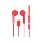 Lecoo EH104 Kablolu Type-C Girişli Mikrofonlu Kulak İçi Kulaklık - Sağlam Kablo Yapısı, Ses Ayarı Panelli, Stereo HD Mikrofon, Spor İş, Oyun için Evrensel Uyumluluk, Kulak İçi Kulaklık Kırmızı