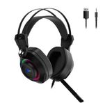 Lecoo HT405 Siyah 3.5 mm Jack + USB Kulak Üstü RGB LED Aydınlatmalı Kablolu Gaming Kulaklık